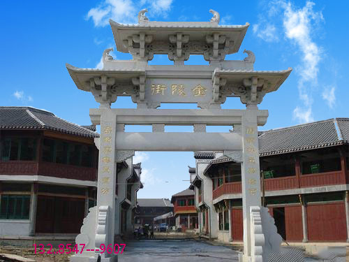 大型街道牌楼建立的意义和 景区古建牌坊的雕刻手法