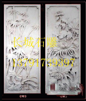 浮雕五清图:松、竹、梅.月，水组成的纹图。 岁寒三友浮雕:松、竹、梅的纹图。 浮雕喜报早春:喜鹊站在梅枝上高鸣的纹图。喜上眉梢;喜鹊站在梅梢上的纹图。 浮雕竹梅双喜:竹子、梅花和两只喜鹊的纹图。 如此等等，还有很多。这些纹图应用极广，石雕、结婚被褥、家具雕刻、石雕貔貅底座图案雕刻、壁画雕塑及画稿中都有他的形象。