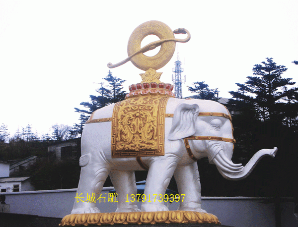 工厂、寺院石雕大象