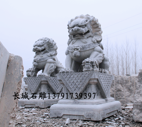威武有神的石狮子