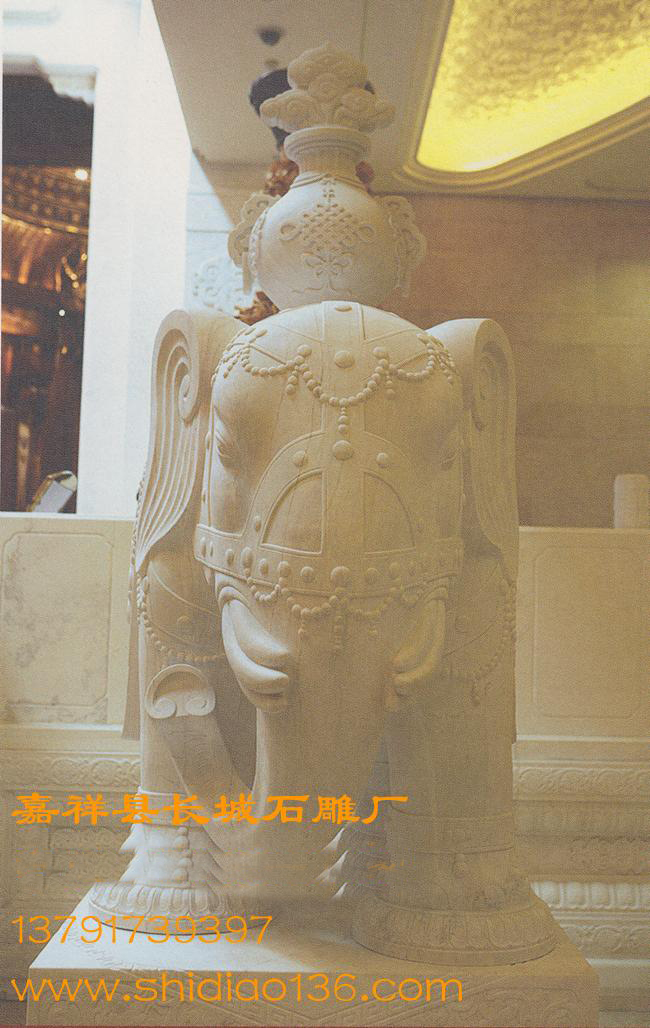 汉白玉大象雕刻-大象的吉祥寓意，大象的风水作用。