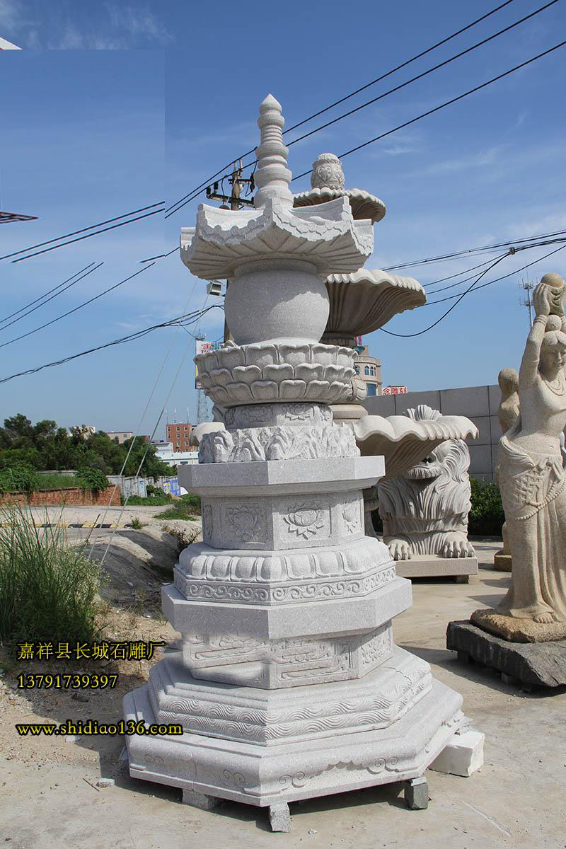 佛教石塔佛塔，花岗岩石塔
