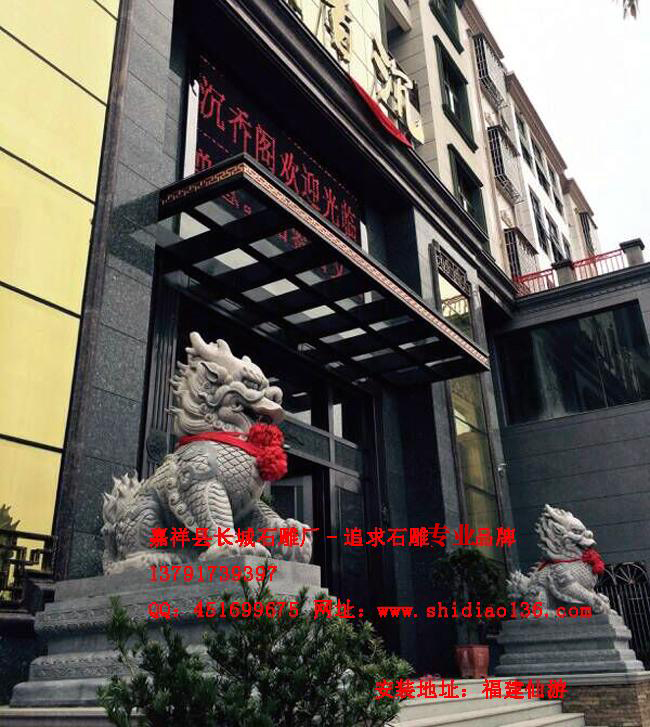 石雕麒麟摆放、石雕麒麟雕刻